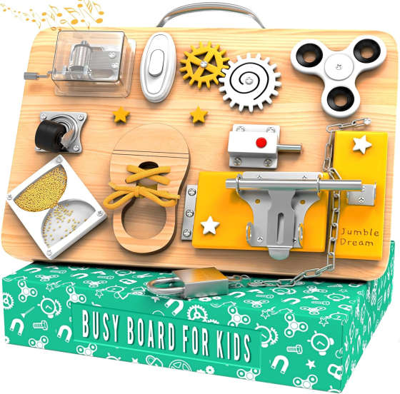 Багатофункціональна дитяча розвиваюча дошка Бізіборд Монтессорі Jumble Dream 30*20см Луцк