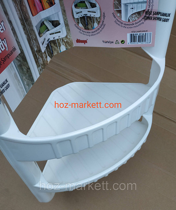 Полиця у ванну кутова пластикова біла 28 х 17.5 х 45 см Харків - фото 9