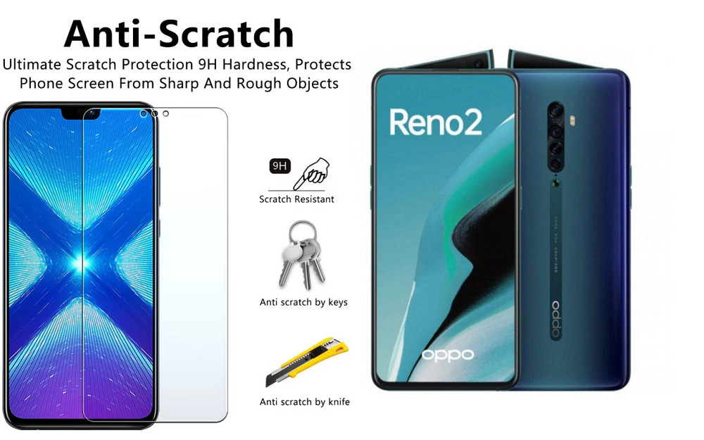 Захисне скло NeoGlass для OPPO Reno2, OPPO Reno2 Z – надпрозоре та стійке Київ - фото 1