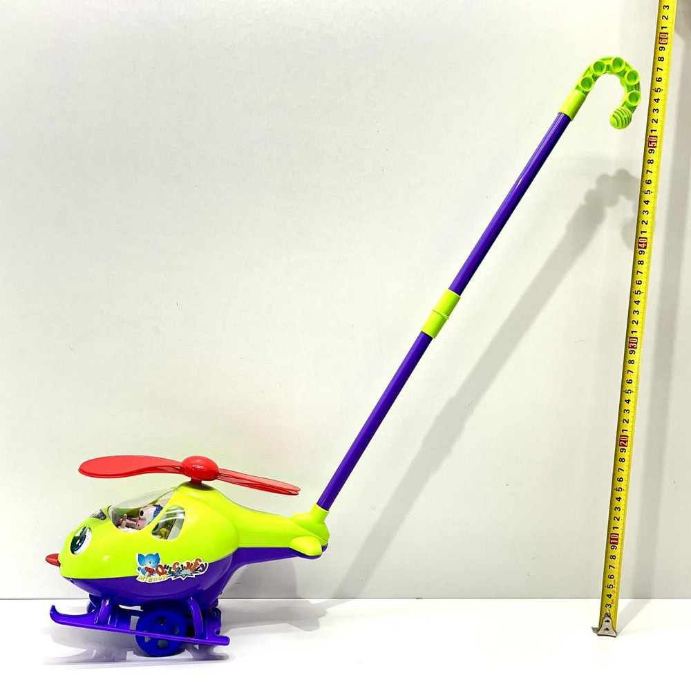 Каталка на палиці Вертоліт 50см Салатово-фіолетовий (0302) Чернигов - изображение 6