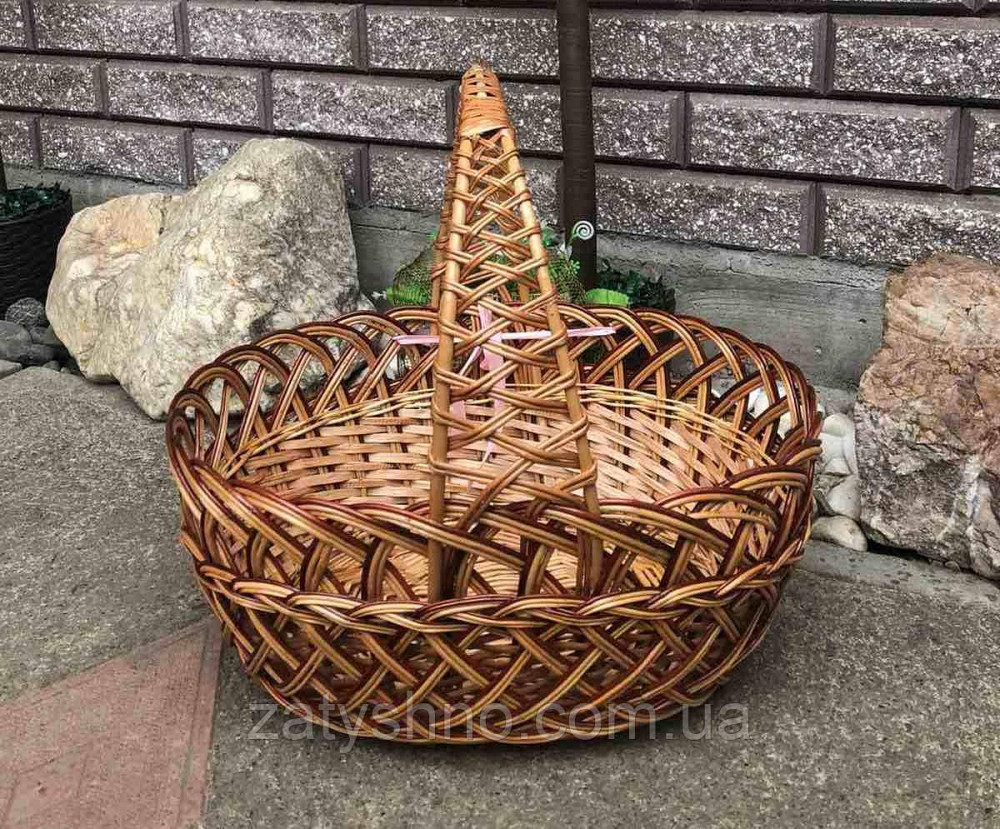 Корзина пасхальная  из лозы плетеная с цветком Киев - изображение 6