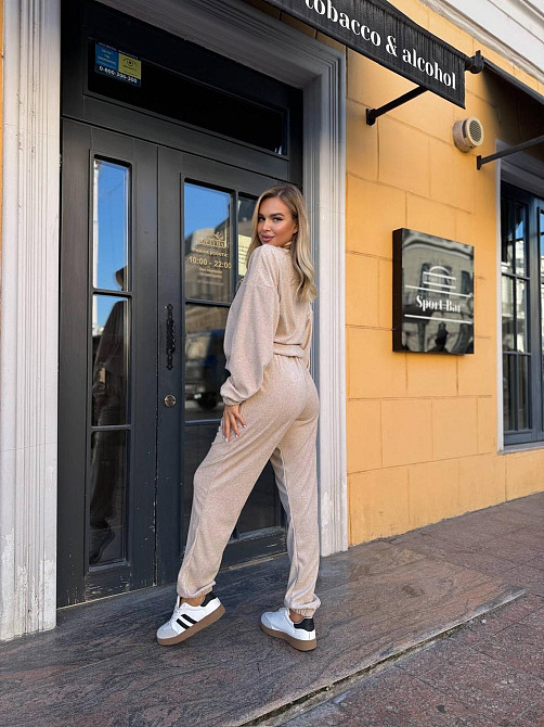 Женский прогулочный теплый костюм двойка: кофта и штаны Джерси Winter Беж, 42/44 Одесса - изображение 5
