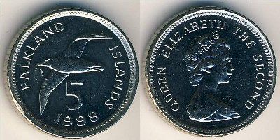 Фолклендських островів 5 пенсів 2004 р. Полтава - фото 1