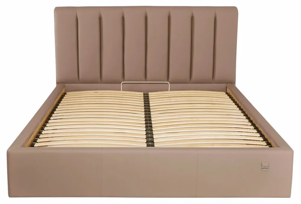 Кровать Sanam Comfort 120 х 200 см Fly 2213 С подъемным механизмом и нишей для белья Светло-коричневый Днепр - изображение 2