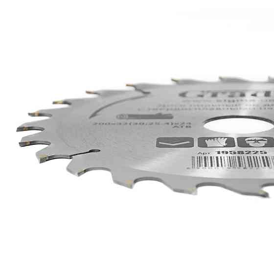 Диск пиляльний для дерева з твердосплавними напайками Ø 200 × 32 (30;25.4) × 24Т, 7000об/хв GRAD (1958225) Київ