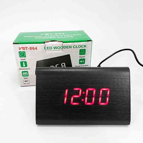 Настільний годинник зі світлодіодним дисплеєм VST-864, Електронні настільні AD-787 годинники digital Київ