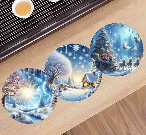 Комплект різдвяних підставок під чашки 6 шт №1 Смела