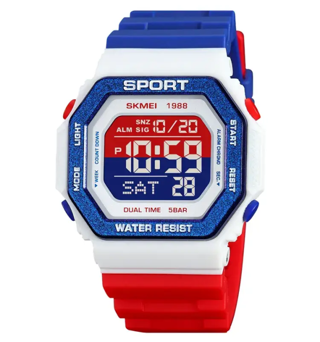 Мужские спортивные часы Skmei 1988 (Красно-бело-синий) Винница - изображение 1