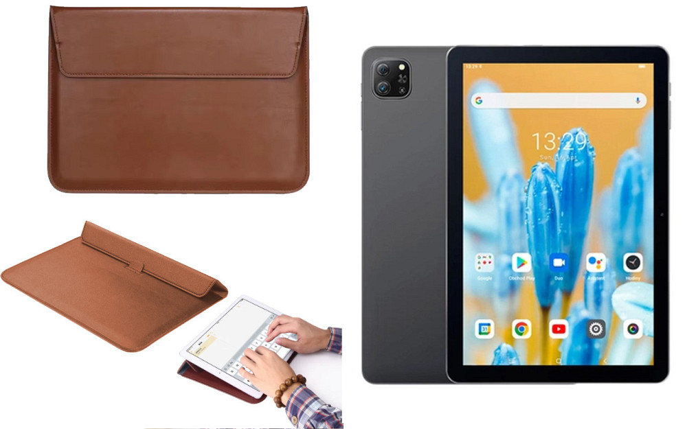 Чехол-конверт VitoCase для Blackview Oscal Pad 70, с функцией подставки для планшета Коричневый Киев - изображение 1