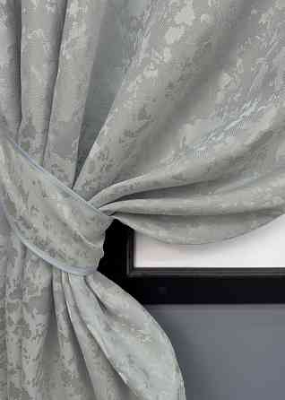 Комплект коротких штор VR-Textil Лен мрамор Pavliani ХО № 1263ш Светло-серый 130х170 см 2 шт (35-0200) Киев