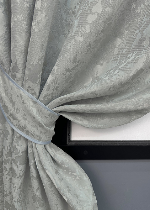 Комплект коротких штор VR-Textil Лен мрамор Pavliani ХО № 1263ш Светло-серый 130х170 см 2 шт (35-0200) Киев - изображение 4