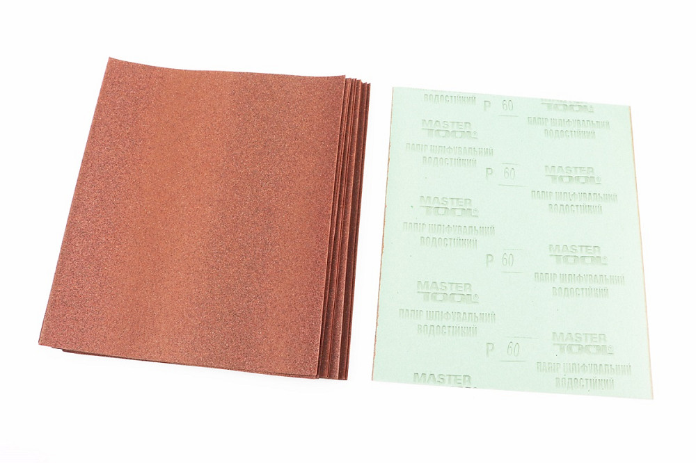 Шліфувальний папір водостійкий 230x280мм K60 к-кт 20шт 08-2606-Р Київ - фото 1