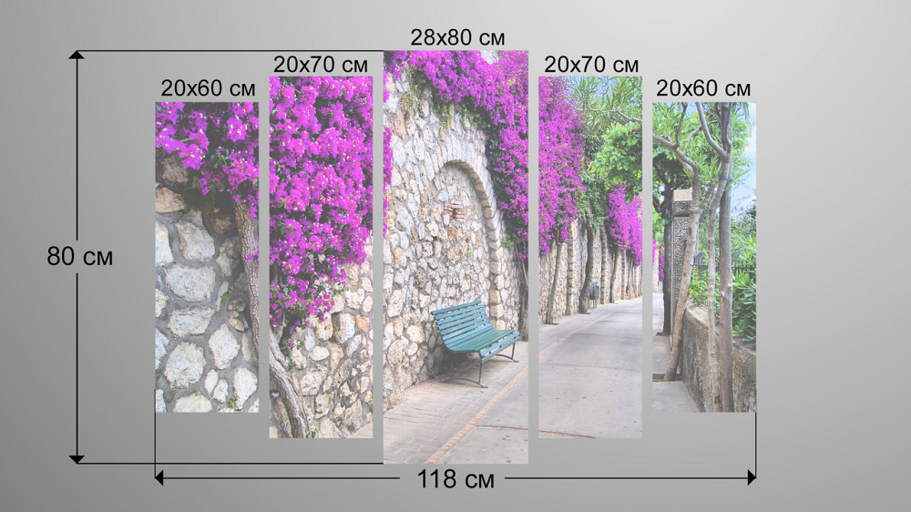Модульна картина Дорога Квіти Art-154_5 Київ - фото 3