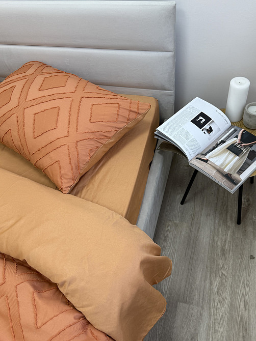 Ecotton Комплект постільної білизни Ecotton Jaquard двоспальний 180х215 см помаранчевий Orange Коломия - фото 3