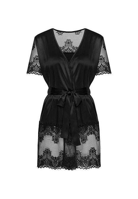 Сексуальный черный халат Obssesive Maderris peignoir XS/S Sex Aura Киев - изображение 5