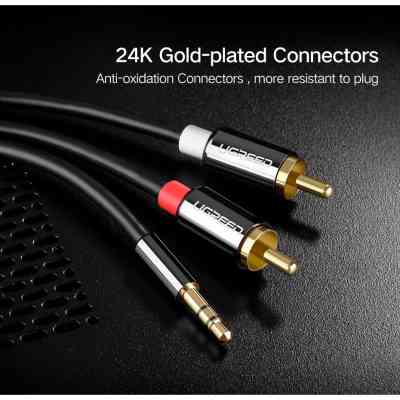 Кабель мультимедийный 3.5mm M to 2xRCA M 3.0m AV116 black Ugreen (10590) Винница