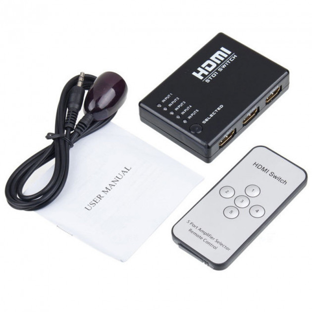 З'єднувач HDMI (5 гнізд HDMI - 1 гніздо HDMI), 1.3 V, з пультом, MT-VIKI Полтава - фото 1