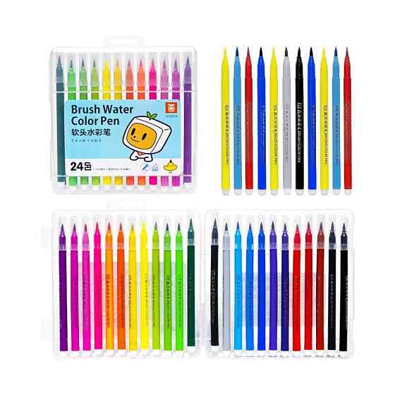 Фломастер - кисть 24 цвета 1221-24 в пластиковом боксе Винница