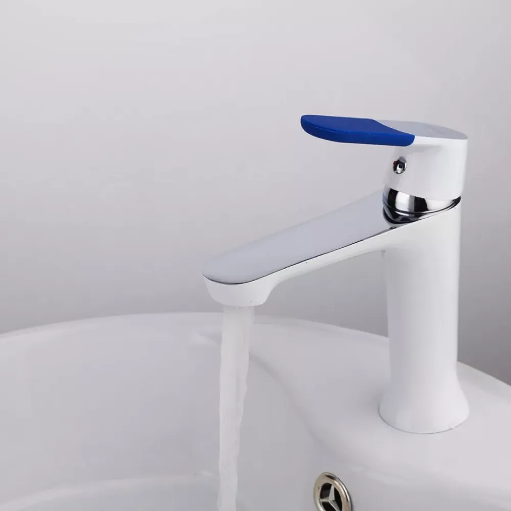 Смеситель для умывальника Frap F1034 белый/хром Киев - изображение 2