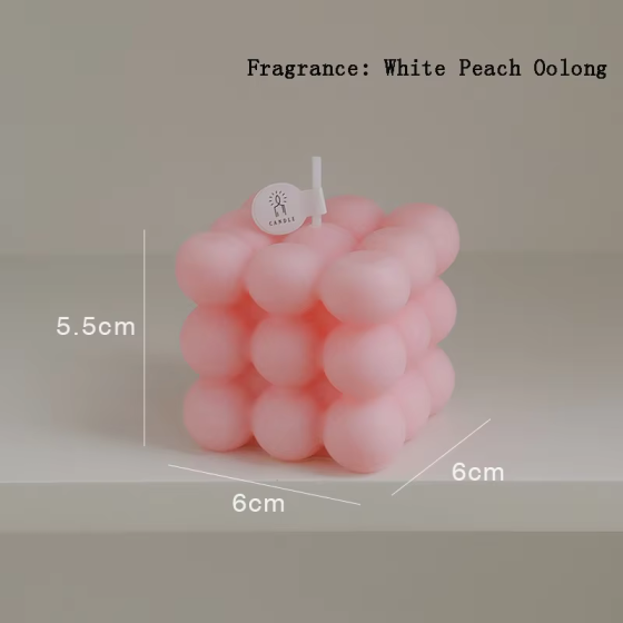 Свеча в форме пузырьковый куб в розовом цвете Каменец-Подольский