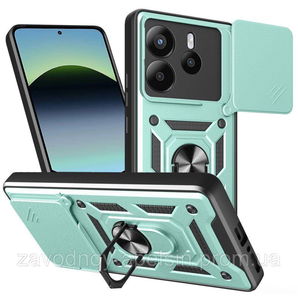 Xiaomi Redmi Note 14 4G Чехол противоударный Шторка (зеленый) Одесса - изображение 1