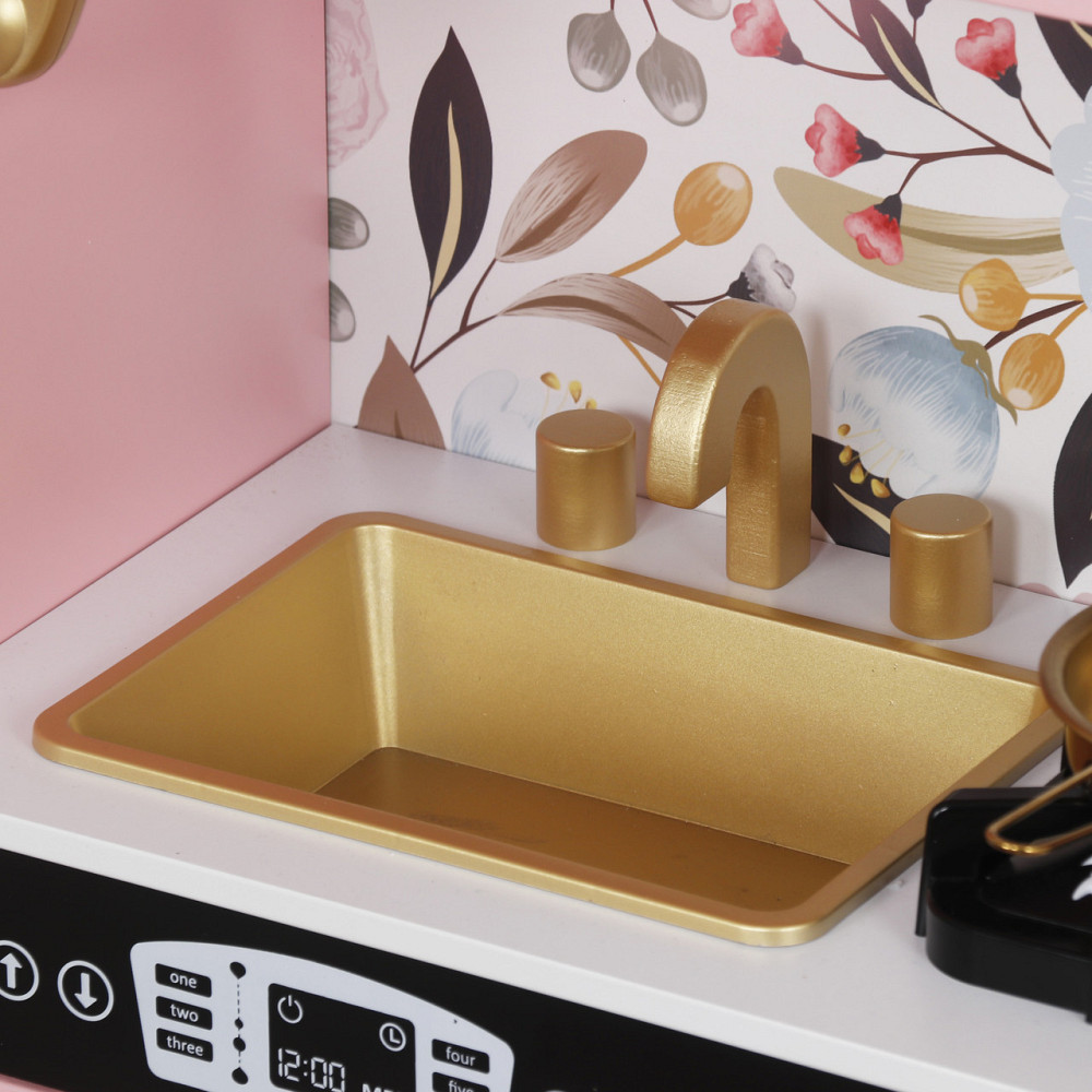 Дитяча дерев'яна ігрова кухня AVKO Ріміні Pink, звукові та світлові ефекти (40011946) для дітей Київ - фото 4