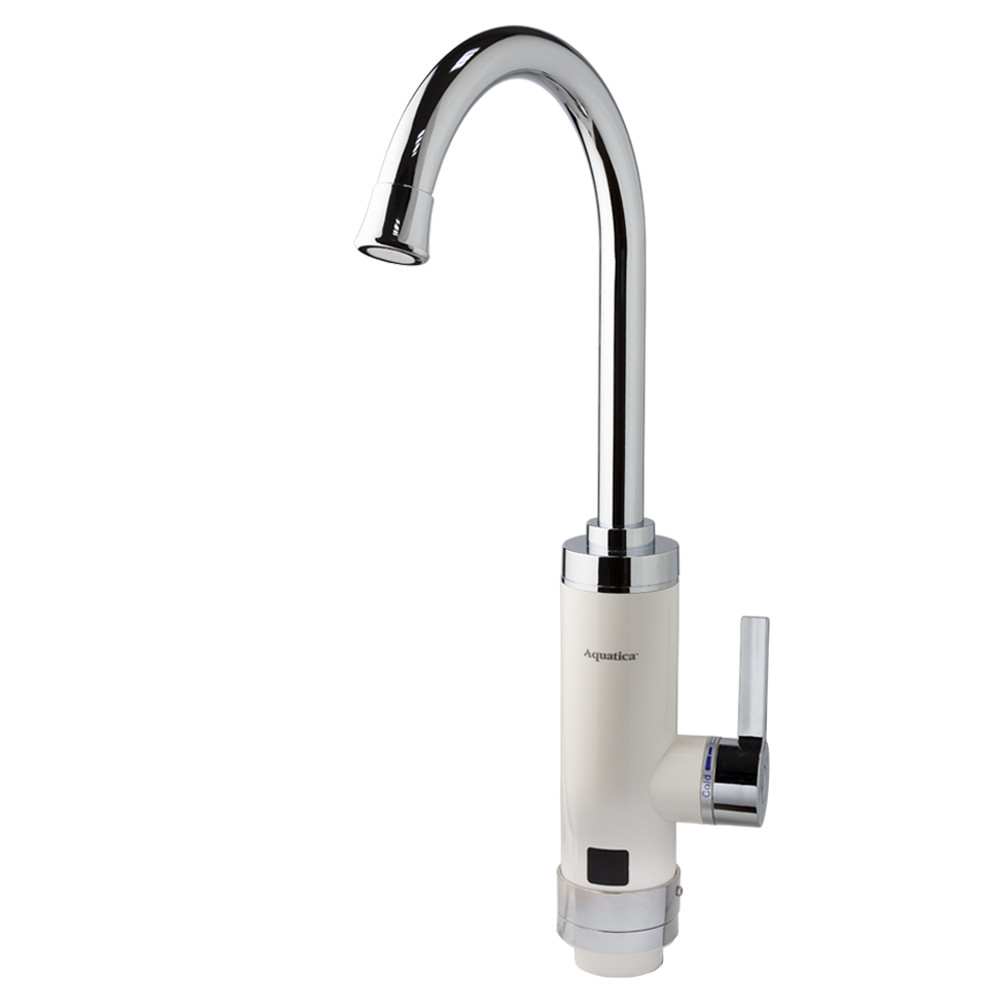 AQUATICA Кран-водонагреватель проточный HZ 3.0кВт 0.4-5бар для кухни гусак ухо на гайке (W) AQU Коломия - фото 4