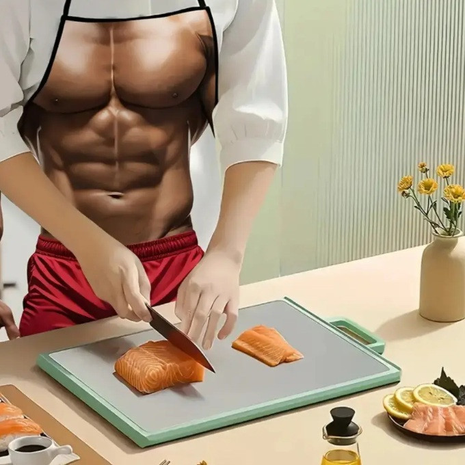 Фартук с приколом мужской кухонный мускулистый торс для гриля барбекю и подарка Киев - изображение 7