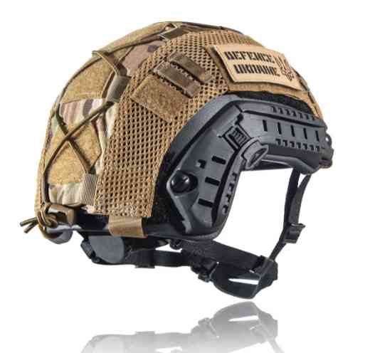 Тактическая каска шлем FAST NIJ IIIA (Черная) + кавер (Мультикам) размер L Винница