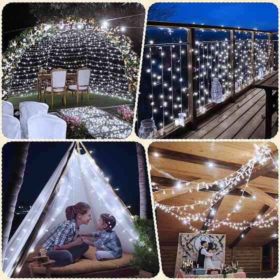 Світлодіодна гірлянда ZeMu Fairy Lights 10 м, 100 LED, холодне біле світло, IP44, на батарейках, для дому та вулиці Київ