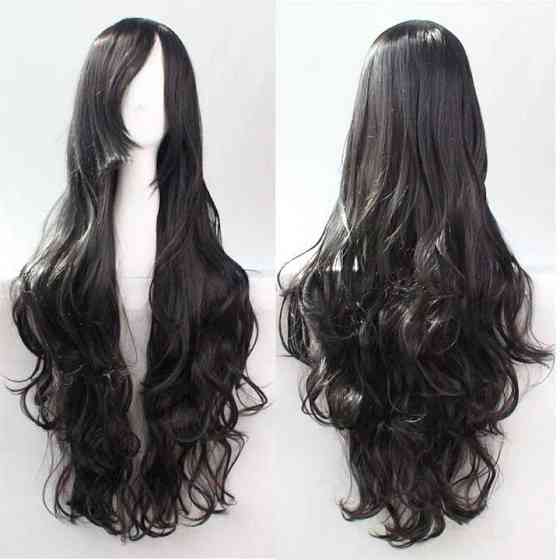 Перука хвиляста аніме 80 см косплей "Сріблясто-сірий" Вінниця