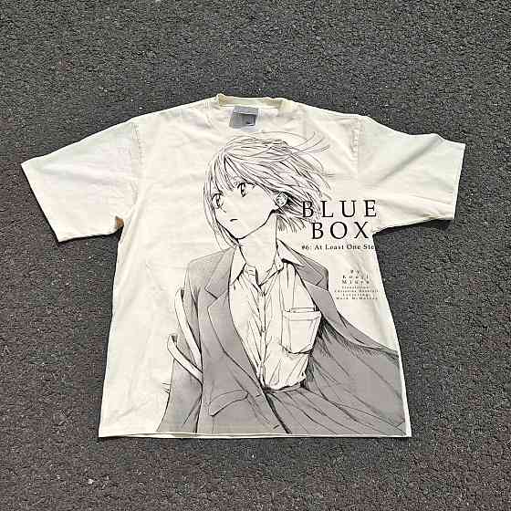Футболка для мальчика с принтом аниме Голубая шкатулка Кхинатсу Кано Арт манга частина 6 оверсайз (рост от 165 до 180 ) Черний Днепр