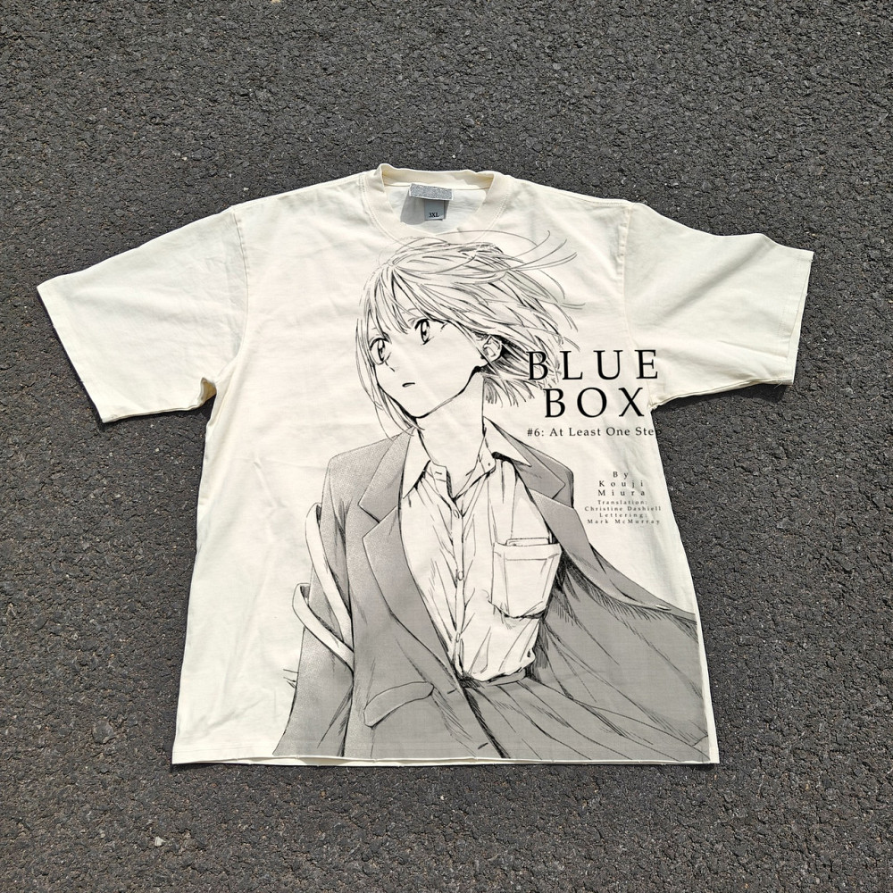 Футболка для хлопчика з принтом аніме Блакитна скринька Кхінатсу Кано Арт манга частина 6 оверсайз (зріст від 165 до 180) Чорний Дніпро - фото 1