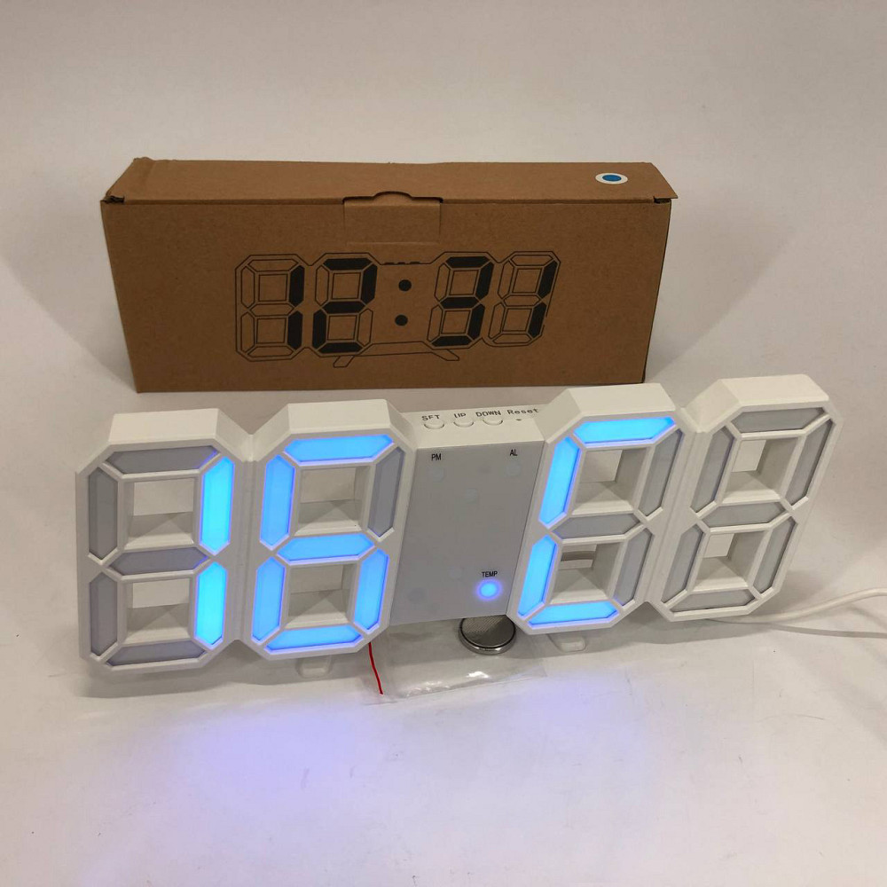 Розумний настільний годинник LY-1089, Настільний годинник з дзеркальним дисплеєм, PF-823 Годинник настільний Київ - фото 3