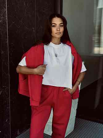 Флисовый женский спортивный костюм Красный 46/48 Харьков