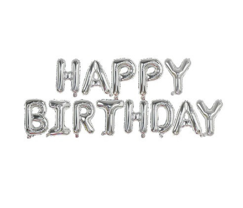 Шарики Happy birthday фольгированные 16 дюймов серебристый Киев - изображение 2