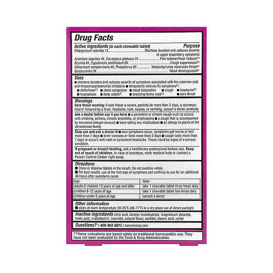 Лікарство проти застуди для дітей Natures Way Cold + Flu Relief 20 жов таб апельсин Київ