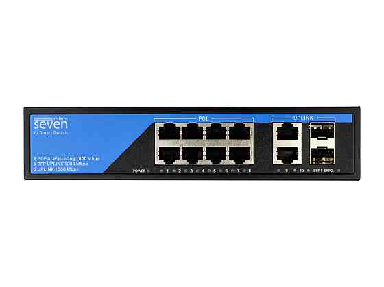 Гигабитный PoE коммутатор 8 портов SEVEN P-7328FG-2SFP Киев