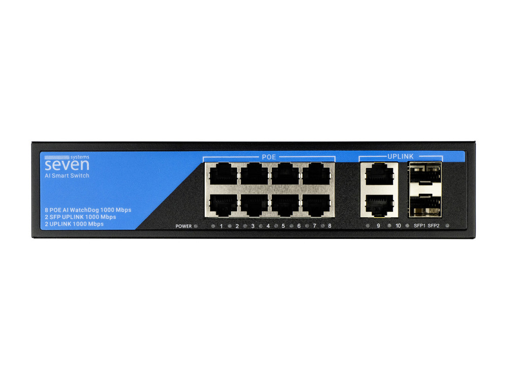 Гигабитный PoE коммутатор 8 портов SEVEN P-7328FG-2SFP Киев - изображение 2