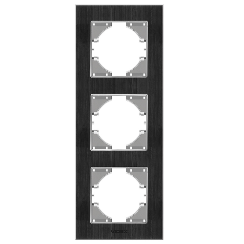 BINERA чорний алюміній Рамка вертикальна 3-а Videx Житомир - фото 1