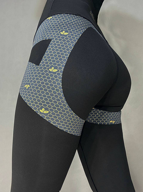 Лосини жіночі Fashion 7014 push up з широким утягуючим поясом чорні, чорний, L Київ - фото 3