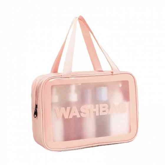 Прозора сумка-косметичка Washbag Big Pink 30см Вінниця
