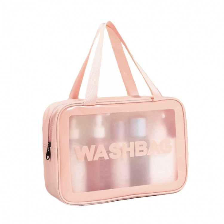Прозрачная сумка-косметичка Washbag Big Pink 30см Винница - изображение 1