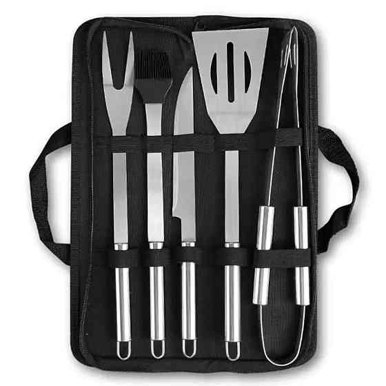 Lugi Набір аксесуарів для барбекю, мангала, гриля 5 предметів 40х10х5 см мангальне приладдя HP- Киев