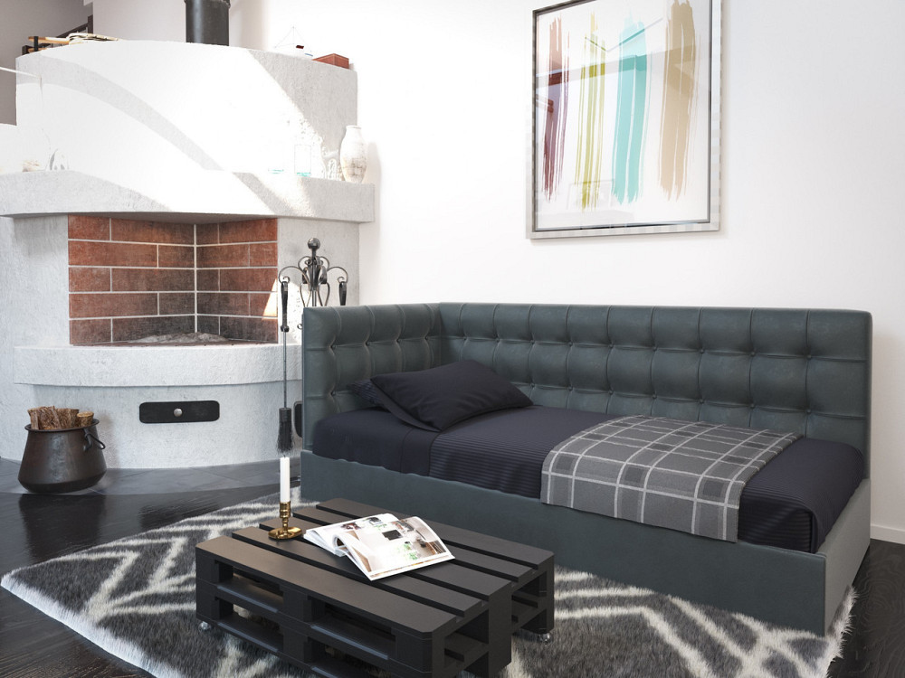 Кровать-диван GrenadineDesign с подъемным механизмом каркас дерево 90x200 серый Киев - изображение 2