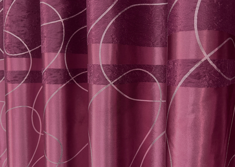 Комплект готовых штор VR-Textil Софт Лиана № 1920ш Малиновый 100х270 см 2 шт (31-988) Киев - изображение 8