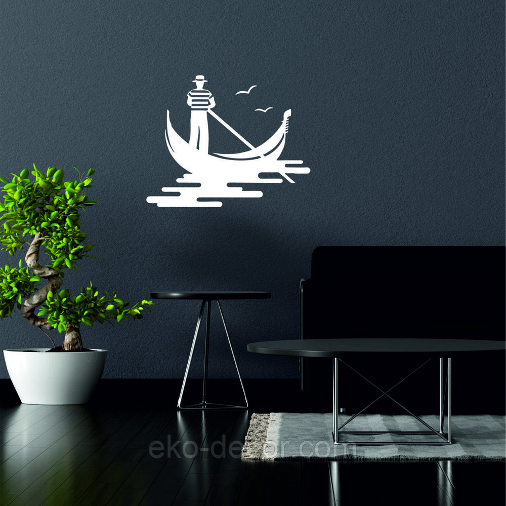 Декоративное настенное Панно «Венецианский гондольер» Декор на стену 90*72 см, Белый Киев - изображение 2