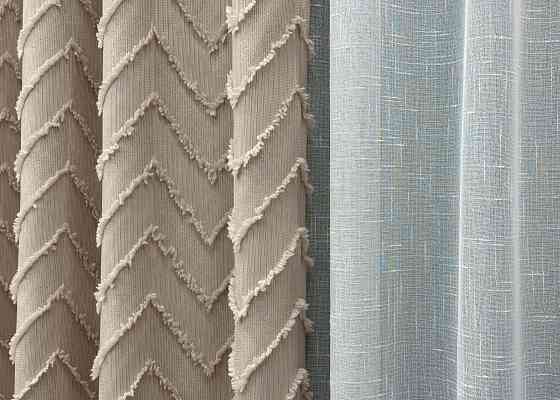 Шторная ткань Лен Букле цвет бежевый 1812ш Киев