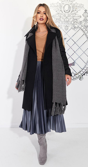 Комбіноване пальто куртка (44) Київ - фото 2