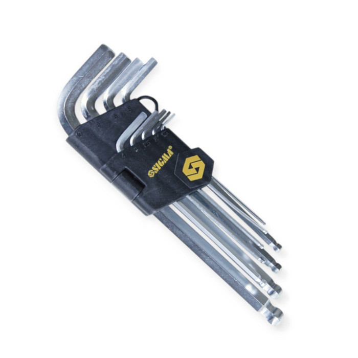 Набір ключів шестигранних середніх HEX 1,5-10 мм, 9 шт. з шарніром Мукачево - фото 1